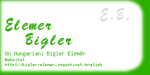 elemer bigler business card